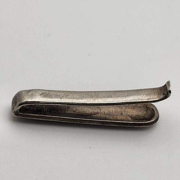 Vintage Sterling Silver & Onyx Tie Clip - Picture 4 of 5